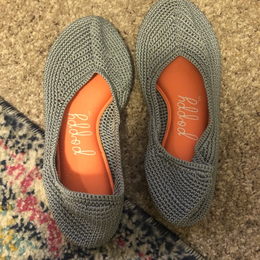 Poppy Blue Crochet Flats